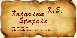 Katarina Stajčić vizit kartica